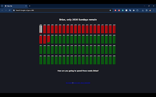 Weeks Left Extension Dark  from Chrome web store to be run with OffiDocs Chromium online