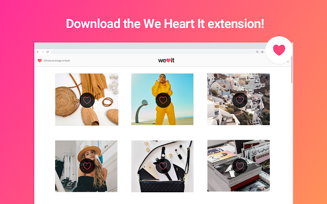We Heart It da Chrome Web Store será executado com o OffiDocs Chromium online