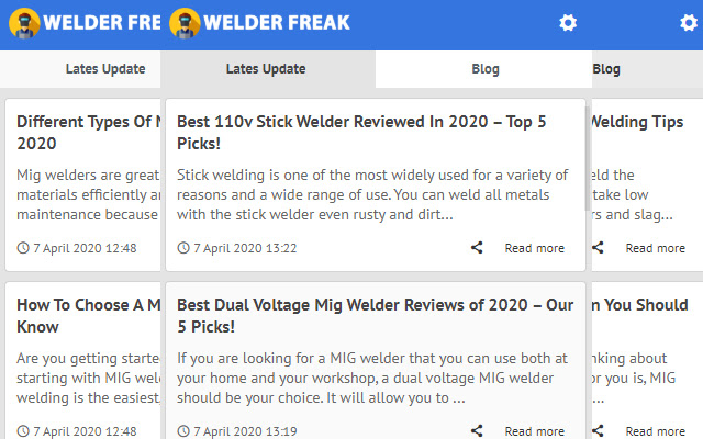 Welder Freak Latest Blog News  from Chrome web store to be run with OffiDocs Chromium online