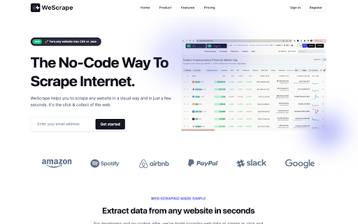 WeScrape  from Chrome web store to be run with OffiDocs Chromium online