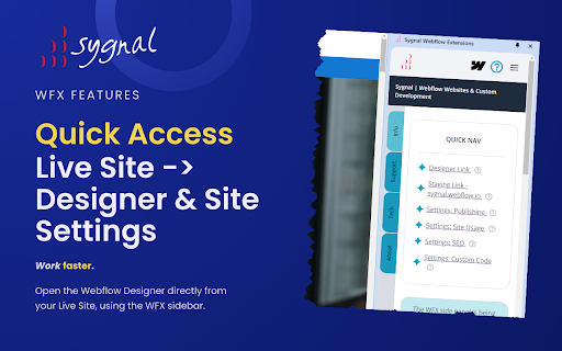 WFX | Sygnal Webflow Extensions  from Chrome web store to be run with OffiDocs Chromium online