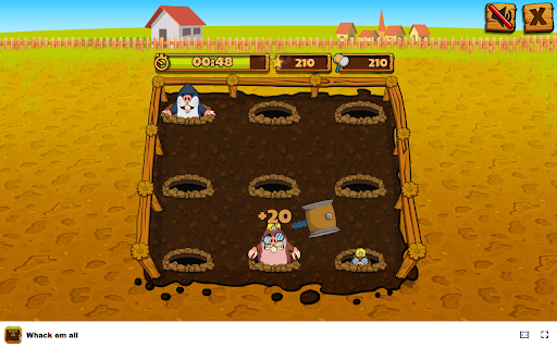 Whack Em All Game Hit the moles and avoid the bombs!  from Chrome web store to be run with OffiDocs Chromium online