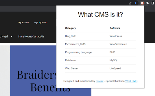 What CMS is it?  from Chrome web store to be run with OffiDocs Chromium online