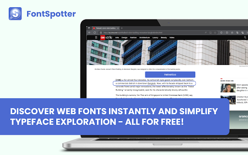 What Font Spotter  from Chrome web store to be run with OffiDocs Chromium online