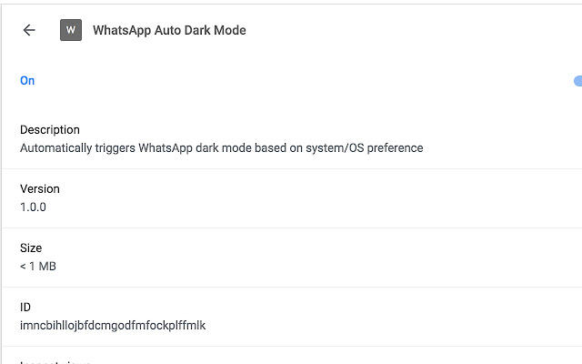 WhatsApp Auto Dark Mode  from Chrome web store to be run with OffiDocs Chromium online