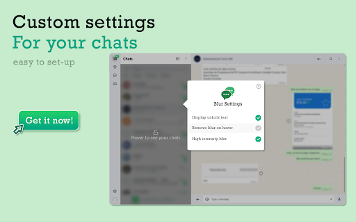 WhatsApp Blur Chats  from Chrome web store to be run with OffiDocs Chromium online