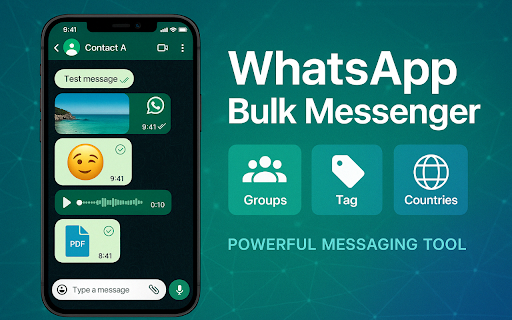 WhatsApp™ Bulk Message Sender ExtBoost  from Chrome web store to be run with OffiDocs Chromium online