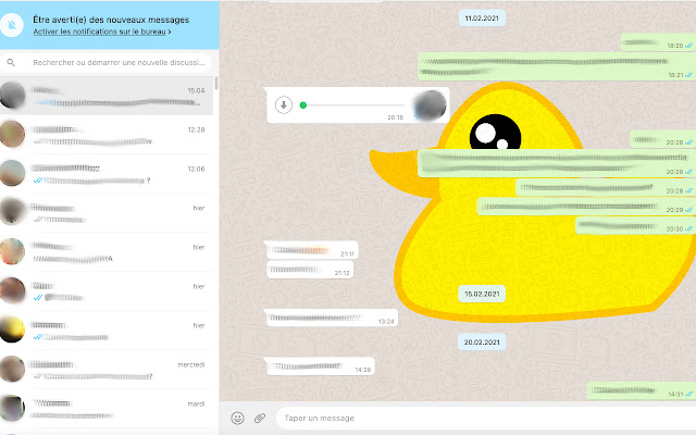 Whats app duck!?  from Chrome web store to be run with OffiDocs Chromium online