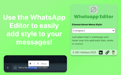 WhatsApp Editor  from Chrome web store to be run with OffiDocs Chromium online