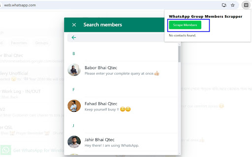 WhatsApp Group Member Scraper  from Chrome web store to be run with OffiDocs Chromium online