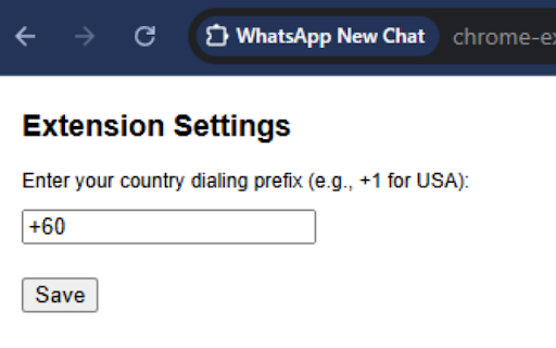 WhatsApp New Chat  from Chrome web store to be run with OffiDocs Chromium online