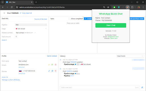 WhatsApp Quick Chat  from Chrome web store to be run with OffiDocs Chromium online
