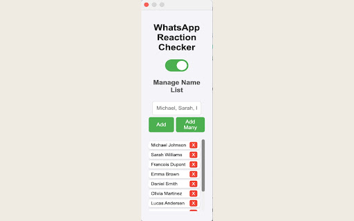 Whatsapp Reaction Checker  from Chrome web store to be run with OffiDocs Chromium online