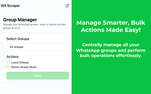 WhatsApp™ Scraper  Bulk Sender  Auto Join ExtBoost  from Chrome web store to be run with OffiDocs Chromium online