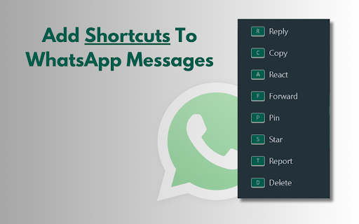 WhatsApp Shortcuts  from Chrome web store to be run with OffiDocs Chromium online