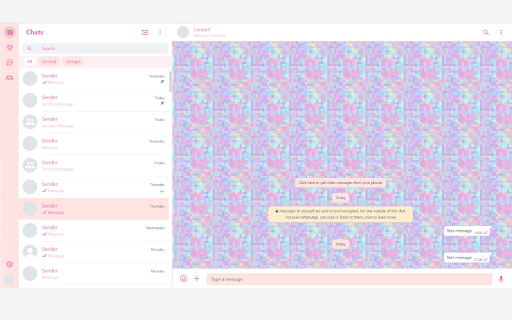 WhatsApp theme extension  from Chrome web store to be run with OffiDocs Chromium online