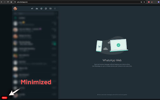 Whatsapp Web Contact Hide and Blur Toggle  from Chrome web store to be run with OffiDocs Chromium online