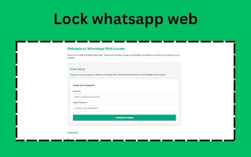 WhatsApp Web Locker  from Chrome web store to be run with OffiDocs Chromium online