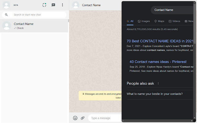 Whatsapp web sidebar  from Chrome web store to be run with OffiDocs Chromium online