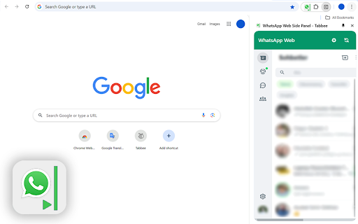 WhatsApp Web Side Panel Tabbee  from Chrome web store to be run with OffiDocs Chromium online