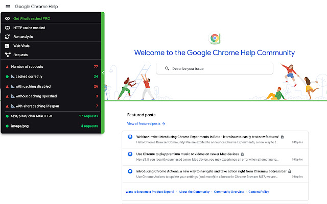 whats cached browser extension  from Chrome web store to be run with OffiDocs Chromium online