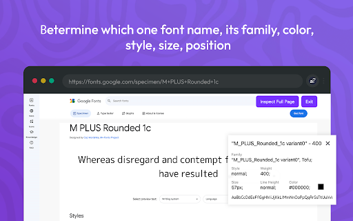 What the Font find font  color  from Chrome web store to be run with OffiDocs Chromium online