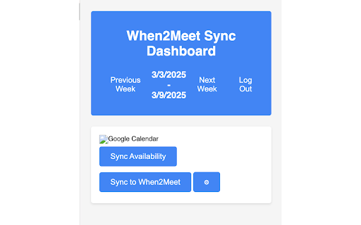 When2Meet Sync  from Chrome web store to be run with OffiDocs Chromium online