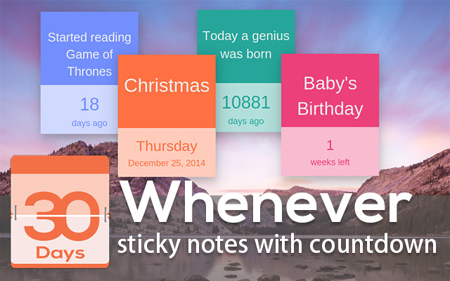 Whenever sticky notes with countdown  from Chrome web store to be run with OffiDocs Chromium online