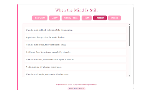When the Mind Is Still  from Chrome web store to be run with OffiDocs Chromium online