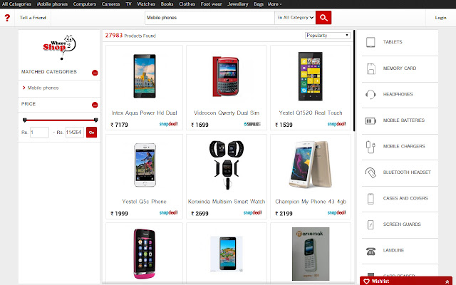 Where2Shop dal negozio web di Chrome può essere eseguito con OffiDocs Chromium online