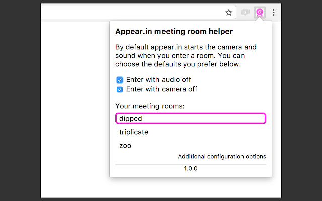 whereby.com/appear.in meeting room helper  from Chrome web store to be run with OffiDocs Chromium online