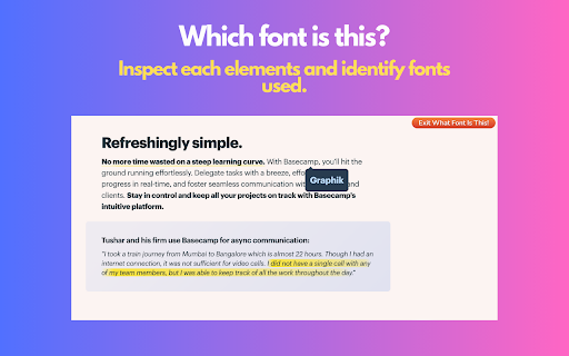 Which Font Is This?  from Chrome web store to be run with OffiDocs Chromium online