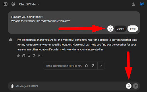 Whisper to ChatGPT  from Chrome web store to be run with OffiDocs Chromium online