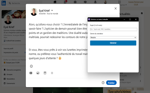 WhisprProject – LinkedIn Viral Post Generator  from Chrome web store to be run with OffiDocs Chromium online