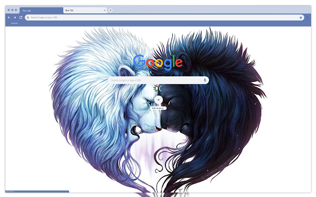 White and black lion  from Chrome web store to be run with OffiDocs Chromium online