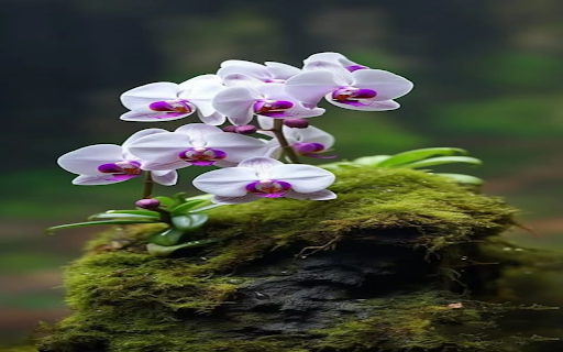 White and purple mini phalaenopsis orchid wallpaper  from Chrome web store to be run with OffiDocs Chromium online