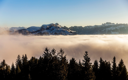 White clouds around the mountain  from Chrome web store to be run with OffiDocs Chromium online