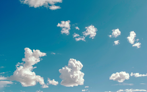 White clouds flying in the blue sky  from Chrome web store to be run with OffiDocs Chromium online