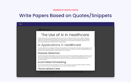WhitePaperGPT  from Chrome web store to be run with OffiDocs Chromium online
