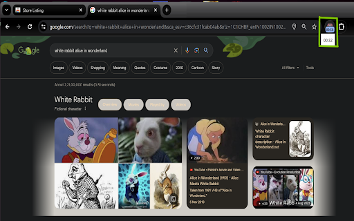 White Rabbit: Tab Timer  from Chrome web store to be run with OffiDocs Chromium online