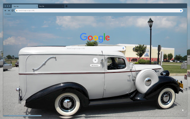 Weißes Retro-Auto aus dem Chrome-Webshop, das mit OffiDocs Chromium online betrieben werden soll