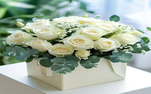 White rose basket wallpaper  from Chrome web store to be run with OffiDocs Chromium online