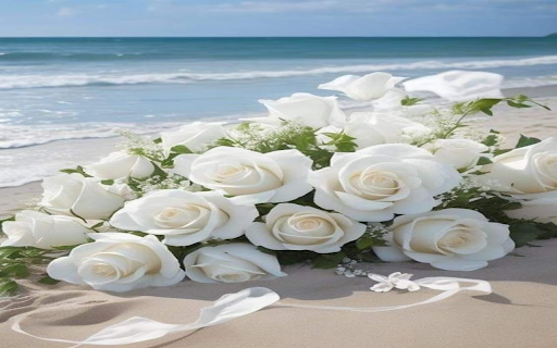White rose bouquet wallpaper  from Chrome web store to be run with OffiDocs Chromium online