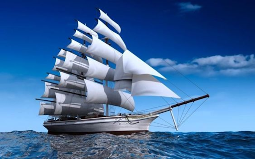 White sailboat wallpaper  from Chrome web store to be run with OffiDocs Chromium online