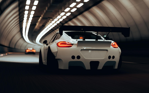 White Sports Car Rear View  from Chrome web store to be run with OffiDocs Chromium online