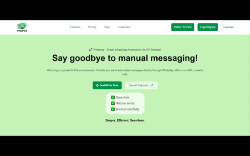 WhizMsg WhatsApp™ Broadcasting  from Chrome web store to be run with OffiDocs Chromium online