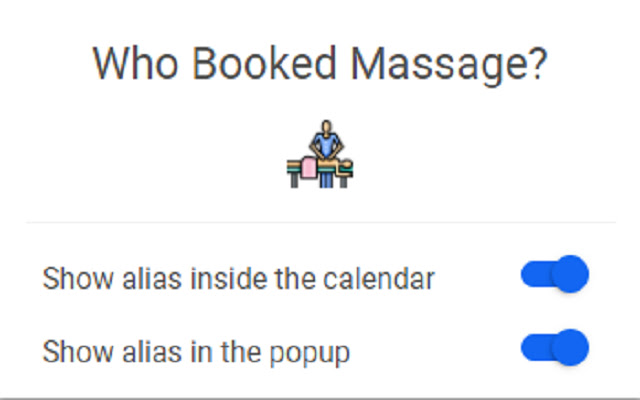 Who Booked Massage  from Chrome web store to be run with OffiDocs Chromium online
