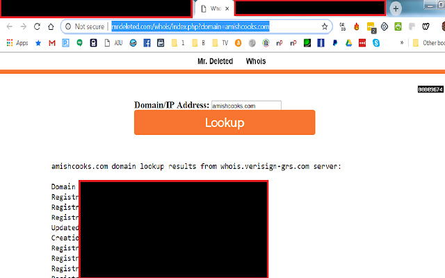 Whois Lookup By Mr. Deleted  from Chrome web store to be run with OffiDocs Chromium online