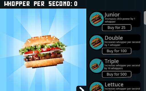 Whopper Clicker  from Chrome web store to be run with OffiDocs Chromium online