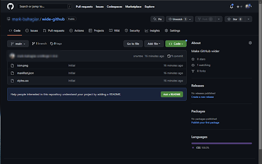 Widen GitHub Tree  from Chrome web store to be run with OffiDocs Chromium online